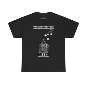 This is Unbelievable Black T-Shirt, Casual Crewneck, Short Sleeve, Graphic Print Featuring "BIG" and "NOTORIOUS" Text