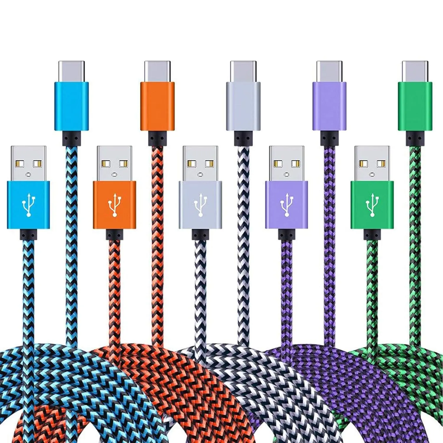 5-Pack 6ft USB A to Type C Charger Cord for Samsung Galaxy S24,A55,A35,A15,A14,A54,A53,A23,A13,A03s 5G,A73,A02s,A12,A20,A21,A30,A32,A42,A52,A50,A51,A10e,A60,A70,A71,Z Fold5/4/3/2 & Other Mobile/Cellphone/Smartphone Electronic Devices, Sync, Charging, Dura