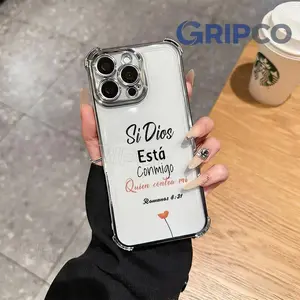 Romans 8:31 iPhone Samsung phone case, four corner airbag anti fall, faith and personality phone protective case, suitable for iPhone 17 Air 16 Pro Max 15 14 Plus 13 12 11 XR XS Samsung Galaxy S26 Ultra S25 S24 S23 S22 Christ phone case. A119