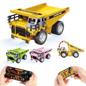 1:64 Scale Remote Control Engineering Vehicle Set, Alloy Body Excavator & Dump Truck Dual Car Group, 2.4g Anti-Interference, APP Control, Remote Control Trucks