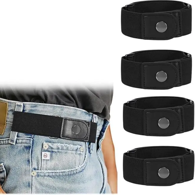 BELTROAD Men & Women 2 Loop No Buckle Elastic Belt for 1.5 Inch Belt Loops Comfortable Adjustable Waist Cincher Belt