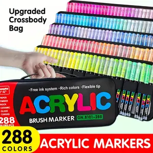 Guangna Christmas gifts 288pcs Backpack-Straight Liquid Acrylic Marker Pen, Waterproof, Quick-Drying, Non-Fading, Suitable for Various DIY Needs, Painting, Glass, Tire And Other Surface Marking Office Supplies Suitable for Professional Art Purposes