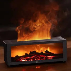 Essential Oil Diffuser Fireplace Flame Aroma Humidifier 7 Color Flames Remote Control 150ml Tank Quiet 50dB Auto Off for Bedroom Home Office Gift