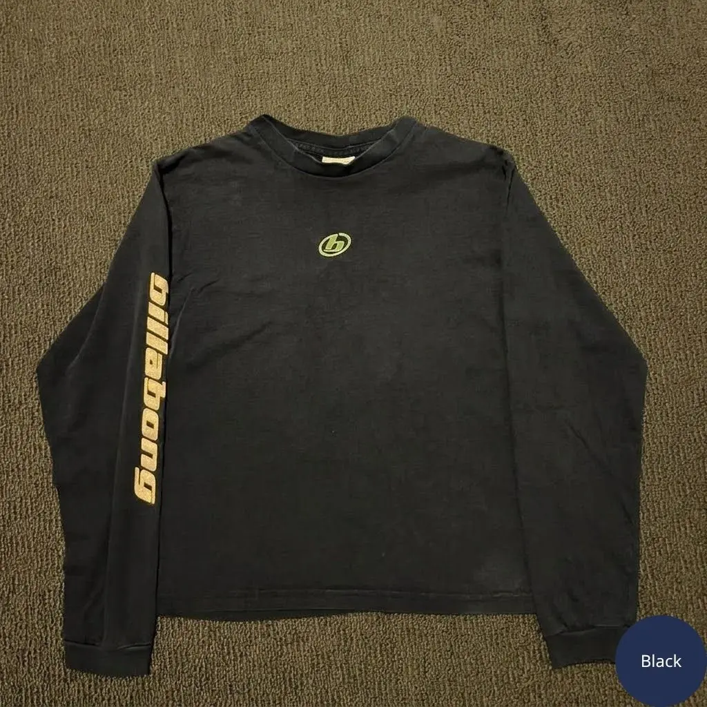 Billabong Long Sleeve Graphic T-Shirt Men’s Burgundy Logo Sleeve Print Surf Skate Streetwear Tee