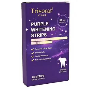 Purple Teeth Whitening Strips - 14/21 Whitening Sessions - Safe for Enamel - Non Sensitive Teeth Whitening - Peroxide-Free Oral Gentle tiktokshopspringglowup