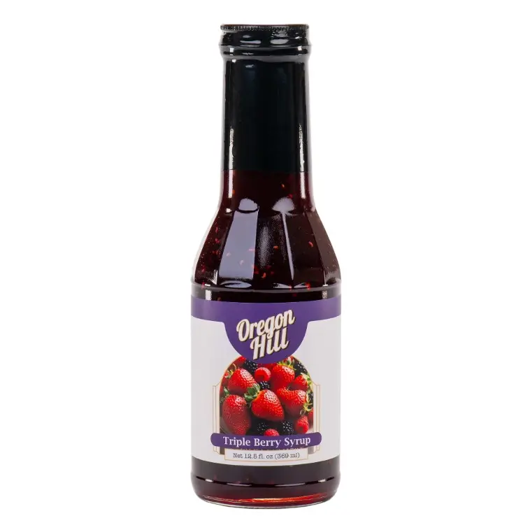 Tripleberry Syrup by Oregon Hill Farms — 12.5 fl oz | Premium Gourmet Oregon-Made Berry Syrup for Pancakes, Desserts & Cocktail Toppings portland syrups