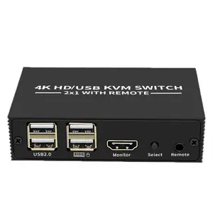Two-in-one-out screen switcher, high-definition USB keyboard and mouse shared desktop control