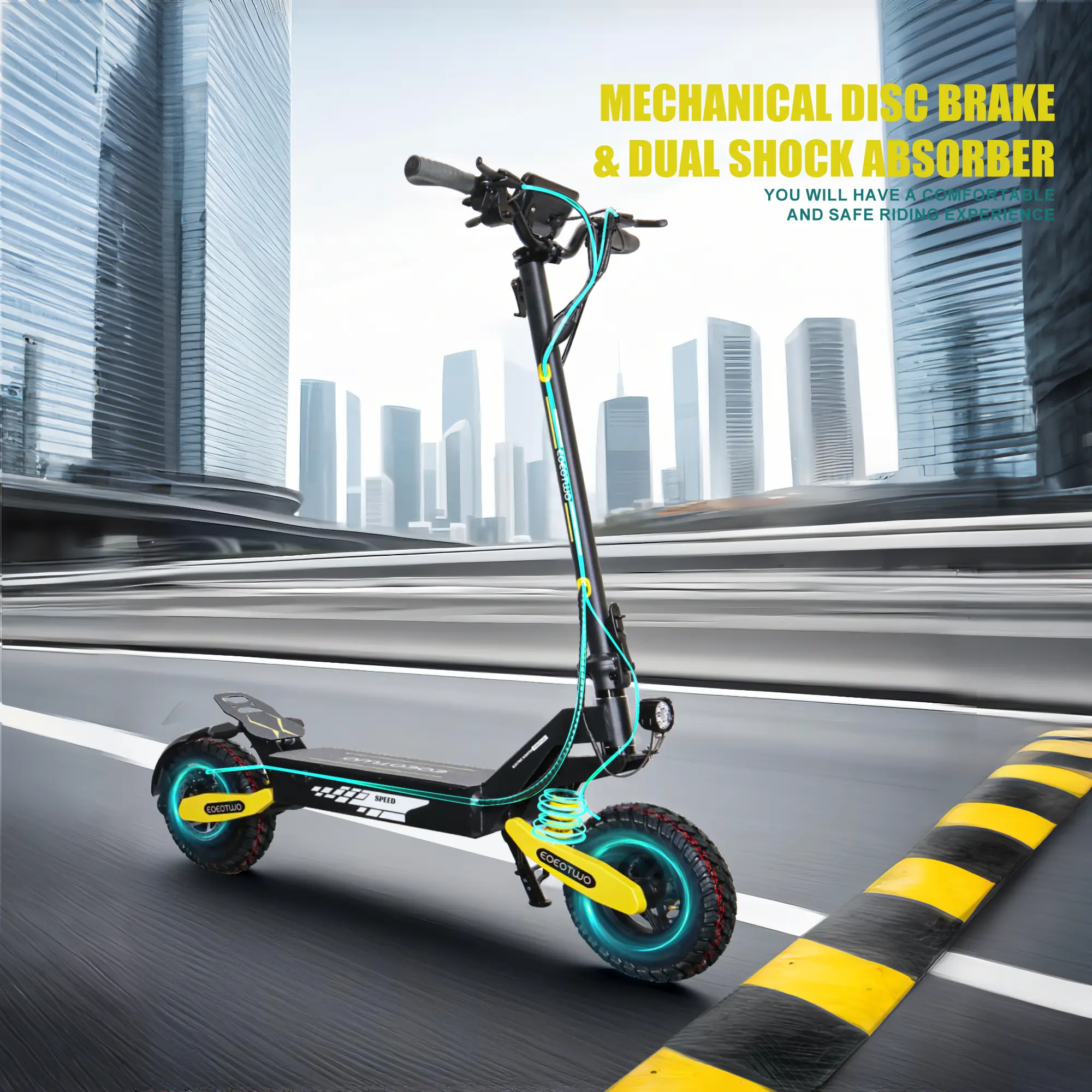 Off-Road Electric Scooter for Adults, Foldable Commuter with 11" Tires & Shock Absorbers, 28 MPH Fast Speed, Long Range 48V 23.4Ah Battery, Foldable Scooter, Fast Speed Scooter