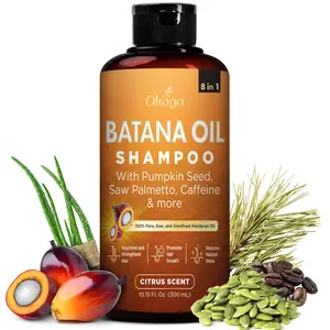 Okaga Batana Oil Shampoo - Support Hair Growth, Strengthening, & Cleansing - 8 in 1 Formula of Natural & Organic Ingredients for Healthy Hair - (300 mL)