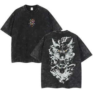 Retro Heavy Kurama x naruto Shippuden Anime Double Printed Tee