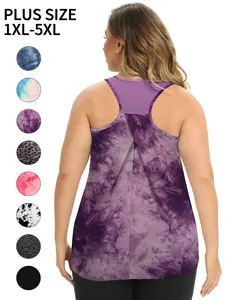 COOTRY【Plus Size】Workout Tank Tops For Women Athletic Wear Gym Work Out Outfits Baggy Gym Fit Tank Top Loose Fit Yoga Racerback Athletic Tops Sleeveless Summer Shirts| Plus Size Fashion| oversized jacket