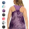 COOTRY Women's Plus Size Racerback Workout Tank Top - Fitness Outfit, Gym Exercise Activewear, Sports Vest Top, Cool Mid-Length Cut, Curvybody Flatter, Loose Baggy Sleeveless Summer Athletic Shirt