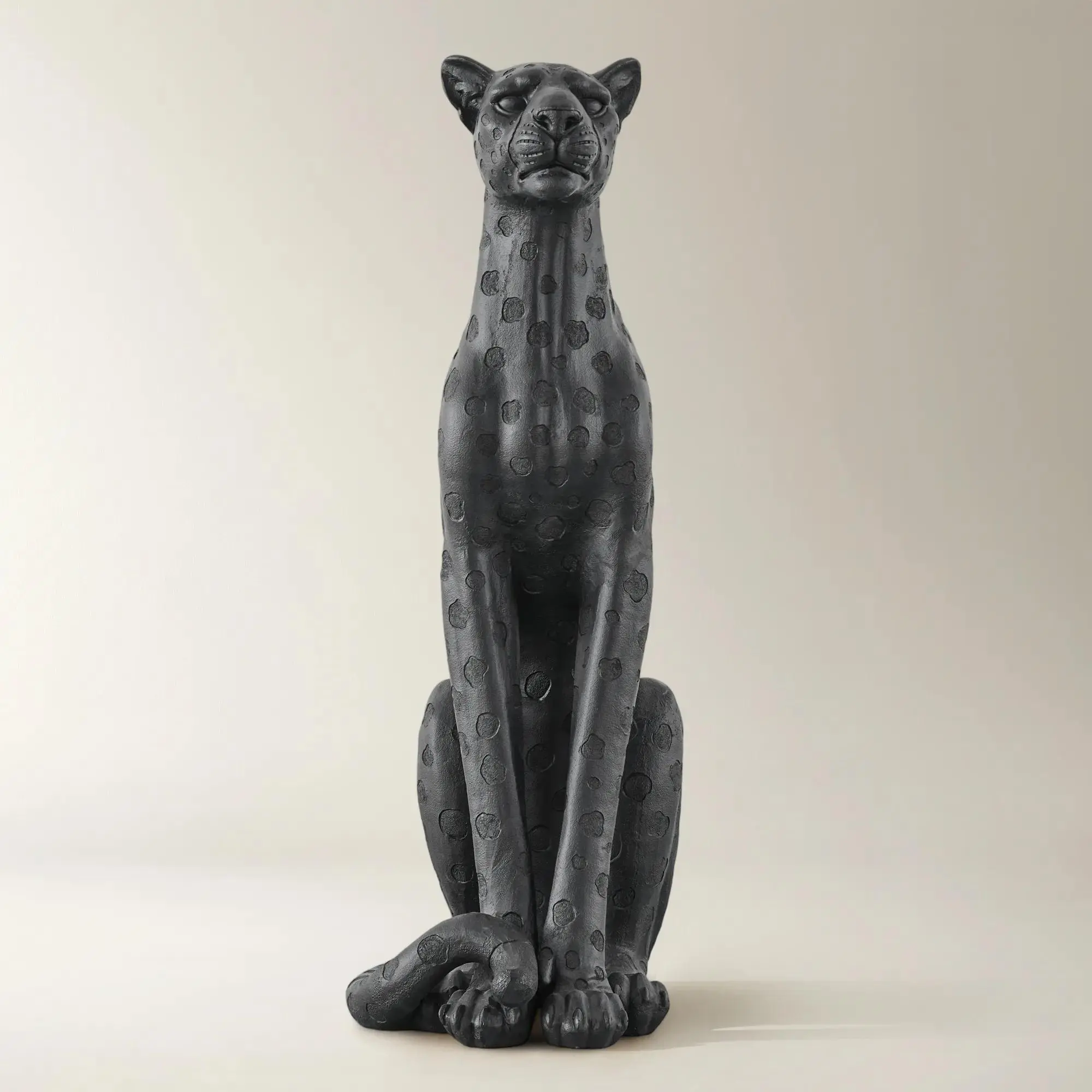 Z Gallerie Leopardo Exclusive Modern Black Gold Artificial Resin Animal Decorative Figurine - Collectible Style Home Decor Statue Accessory, Artificial Resin Figurines, Animal Decorative Figurines