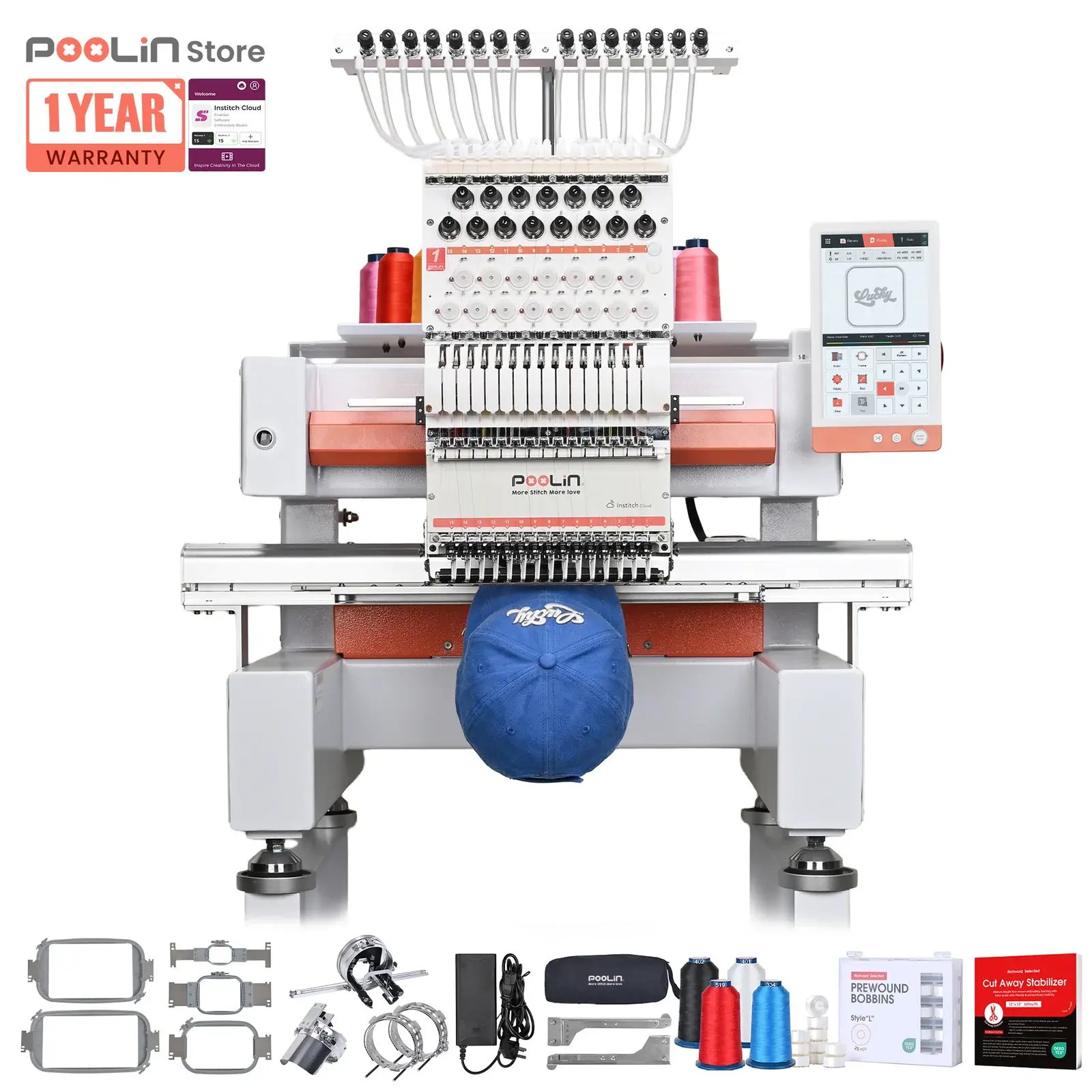 PooLin EOV 15-Needle Commercial Embroidery Machine for Stable Long-Hour Production PooLin EOV 15-Needle Commercial Embroidery Machine for Stable Long-Hour Production