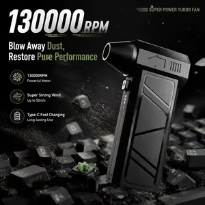 Portable Electric Turbo Blower, Slim Body Fan Equipped With Digital Display Screen, Quick Dust Sweeping For Digital Gadgets, Dual Mode Power Supply, Fit For Home Use, Car Interior Care And Outdoor Outings