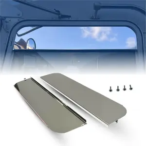 TORQUE Stainless Steel 6-Inch Drop Windows Chop Top Set for Kenworth T600, T660, T800, W900 Mirror Finish - Pair (TR3063)