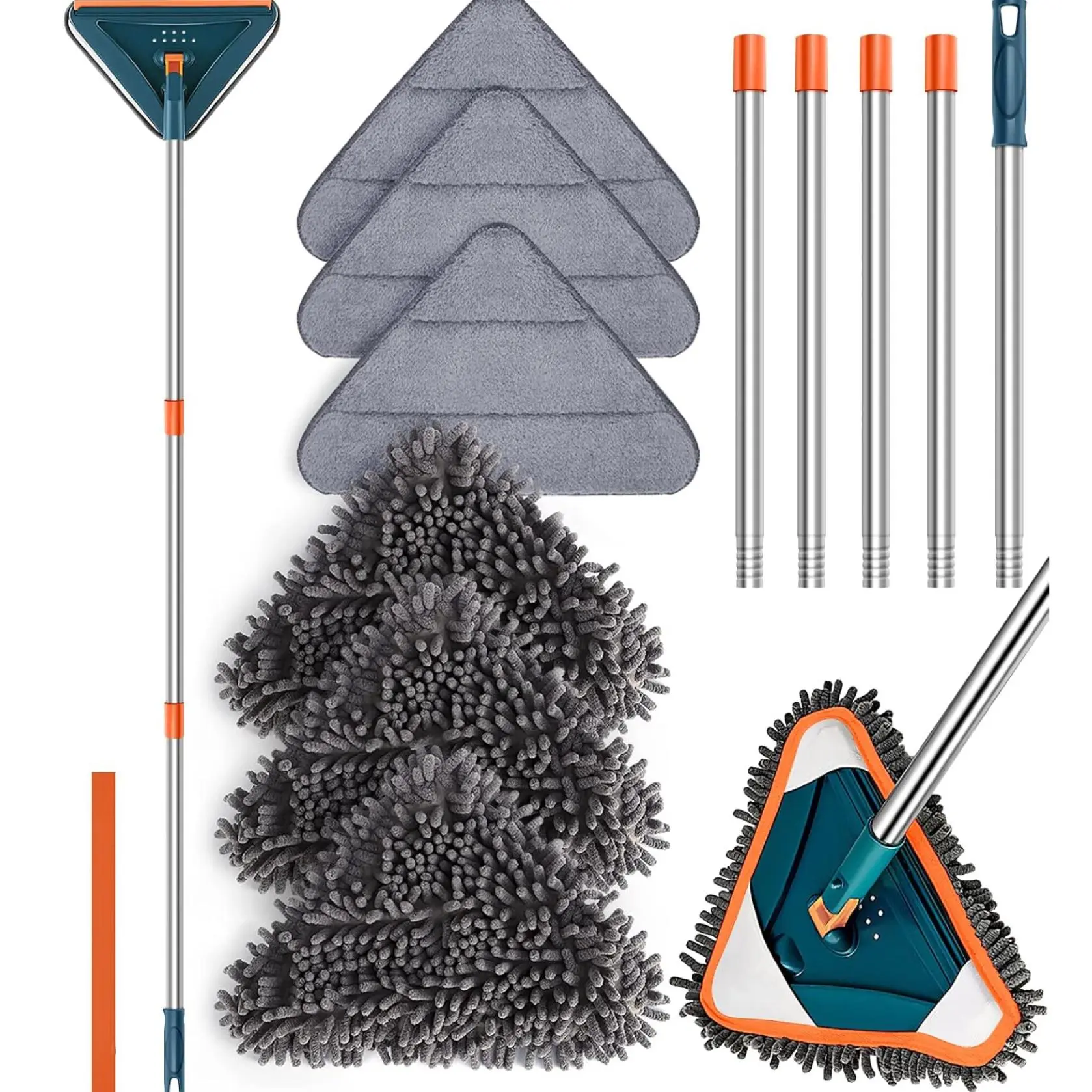 Wall Cleaner with Long Handle,360° Rotatable Mop,Cleaner Tool Duster for Wall Washer Cleaner Tool for Walls//Ceiling Fans/Baseboard/Floors Cleaning