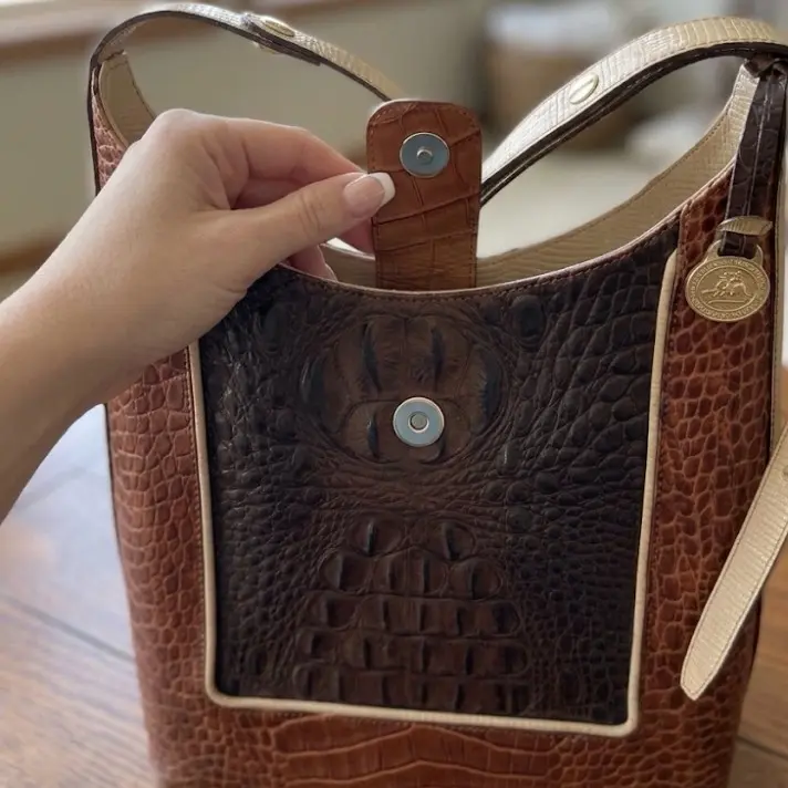 Brahmin Kendal tri color pecan leather Vintage hobo bag