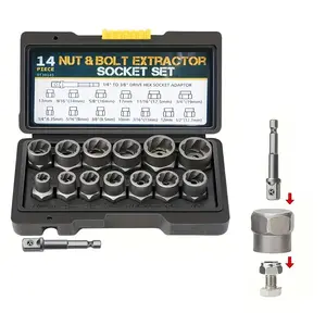 Hex Socket Set Compatible with 1/4''-3/8'' Drive, Covers Sizes 6.35mm to 19mm, Durable & Versatile Socket Wrench Set Tool Kit for Mechanics & DIY Projects