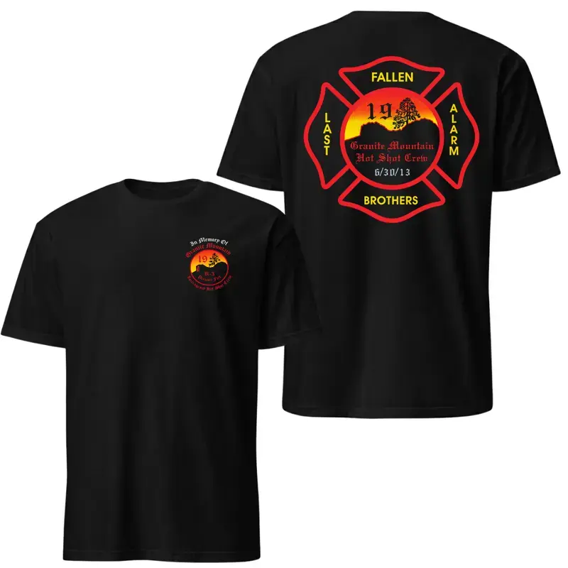 Granite Mountain 19 Memorial Tee | Wildland Firefighter Tribute Shirt - Heavy Cotton Fallen Heroes Gift For Men