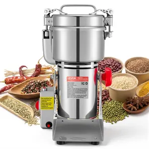summervibes VEVOR 500g Electric Grain Mill Grinder, 2000W 28000RPM High Speed Spice Corn Dry Grinding Machine, Stainless Steel Pulverizer Powder Machine for Dried Grains Coffee Beans Spices Nuts (270 Swing Type)