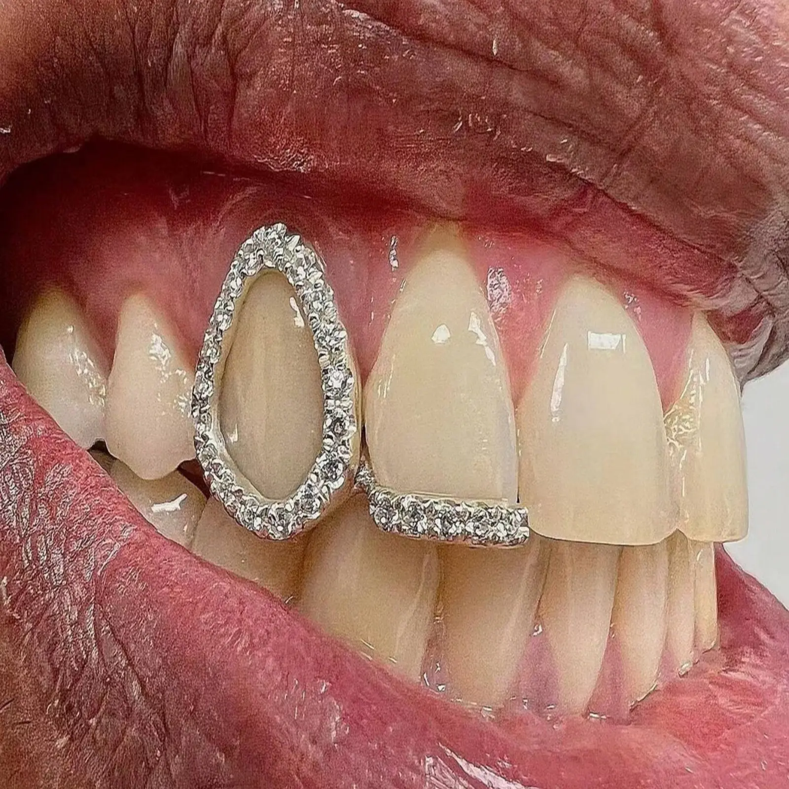 Single hollow zircon water drop love hip-hop braces all-match personality men and women can y2k Single hollow zircon water drop love hip-hop braces all-match personality men and women can y2k