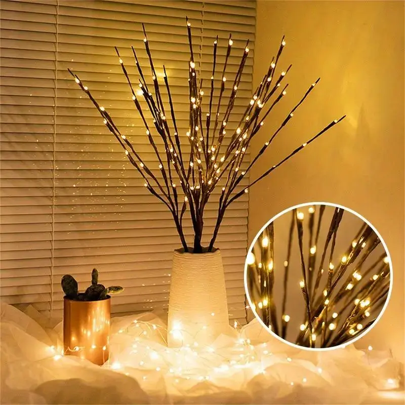 Tree Branch Light, 1 Count/3 Counts Battery Powered 16 LED Tree Branch Shaped Lights (no Battery), Decorative Atmosphere Light Party Lighting Decoration for Home Party Wedding Festive Party Decorations Supplies, Decorations and Ornaments, Led Lighted