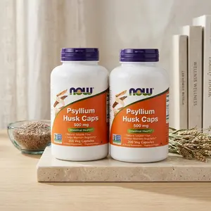 NOW Foods Psyllium Husk Fiber Supplement 500 mg, Soluble Fiber for Daily Digestive Support, Non GMO Project Verified, 200 Veg Capsules