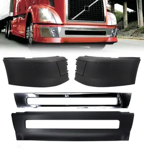 TORQUE Corner Bumpers Set (without Fog Light Holes) and Front Center Bumper Replacement for 2004-2015 Volvo VNL Semi Trucks Driver Left Side LHD Passenger Right Side RHD Front Center (TR004, TR058)