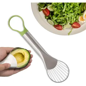 Slicer, 2 in 1 Stainless Steel Avocado Cutter and Avocado Pit Remover, Cutting Thin Slices, Avocados Tool Fruit Cutter, Dishwasher Safe