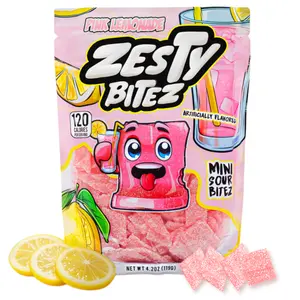 Zesty Bitez Pink Lemonade Candy 1 Pack Mini Sour Bites