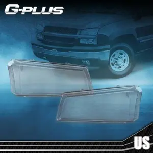 Headlight Fit For 2003-2007 Chevy Silverado Clear Headlight Replacement Lens Left+Right