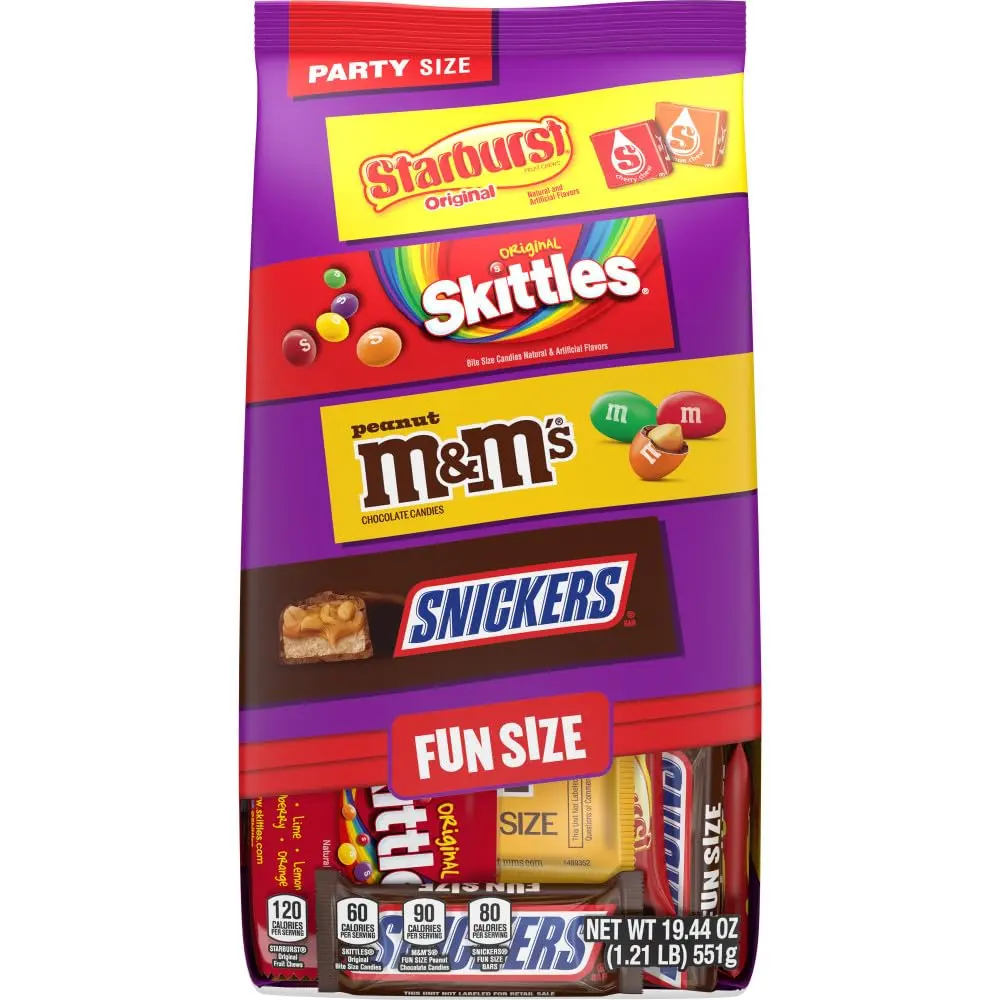 Desserts M&M'S, SNICKERS, STARBURST & SKITTLES Fun Size Candy Pack 19.4oz Milk