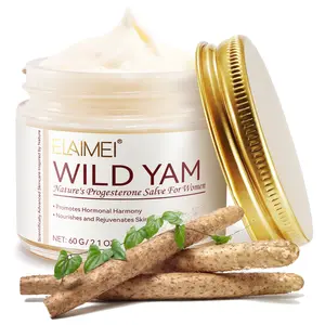 Elaimei Wild Yam Cream 60g, Natural Progestogen Balm, Hormone Balance, Moisturizing & Revitalizing Skin Care for Women