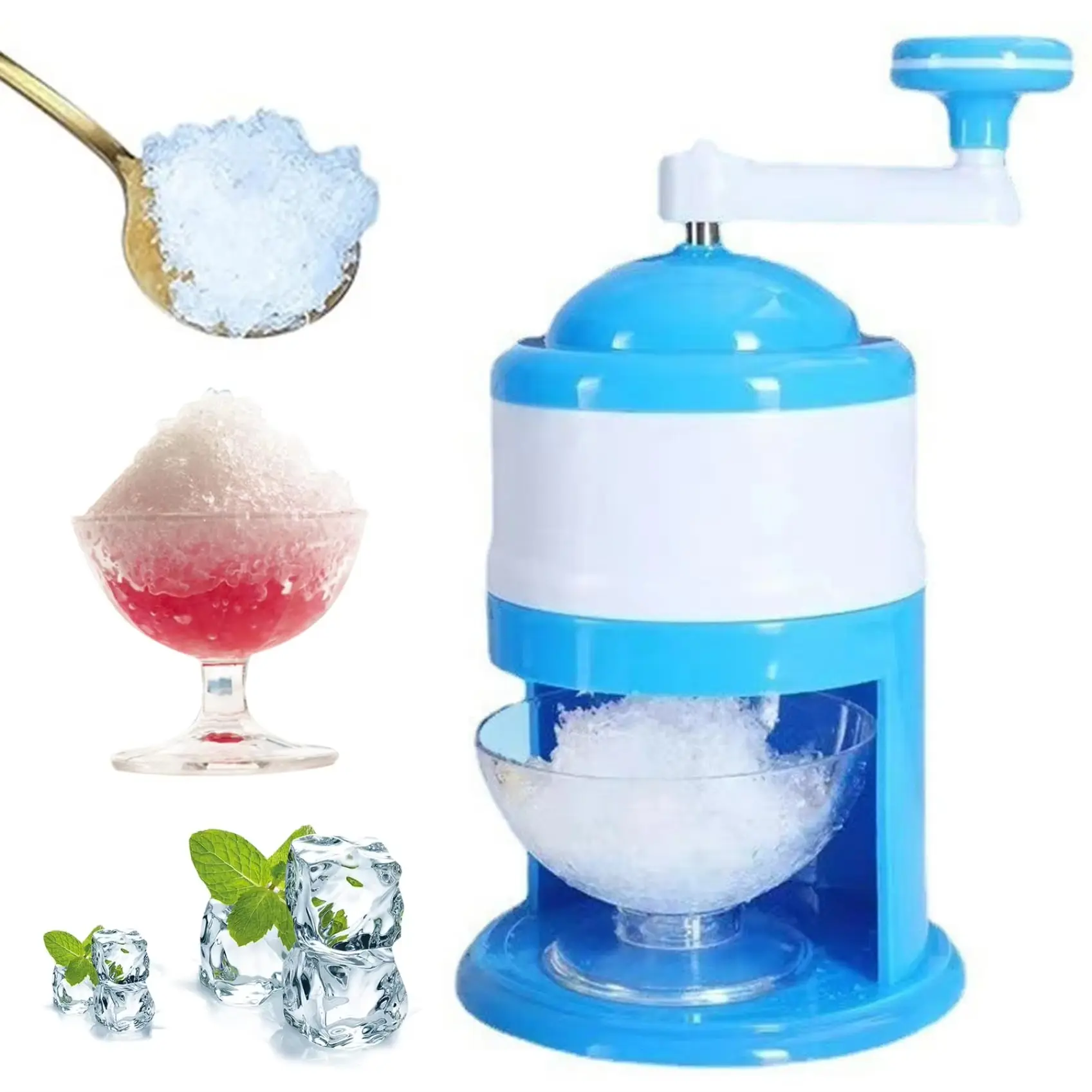 Manual Ice Crusher, Hand Crank Ice Shaver, Household Mini Ice Shaver, DIY Ice Crusher, Ice Crushers for Home Use, Bar Utensils for Home Kitchen, Kitchen Accessories, Kitchenware, Ice Cubes