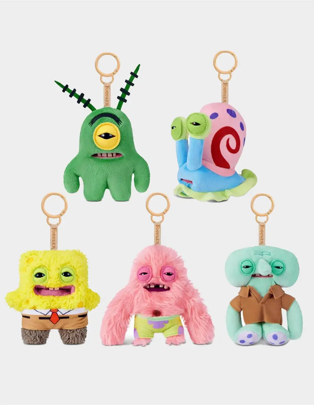 FUGGLER SpongeBob SquarePants Assorted Plush Keychains, Multi-Colored