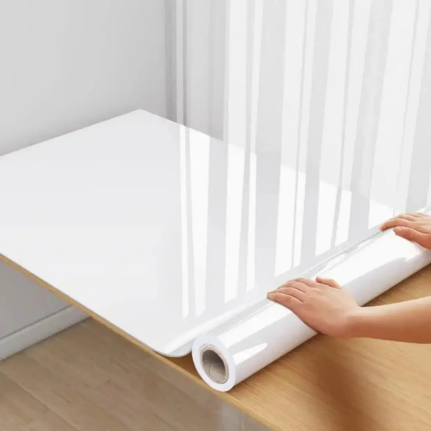 1 Roll Contact Paper for Cabinets Countertops, Waterproof Peel and Stick Wallpaper, Waterproof Fireproof Wallpaper, for Kitchen Bathroom Living Room Walls Kitchen Cabinets, Glitter White