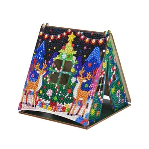Christmas DIY Diamond Painting Tent Kit, Full Diamond Details, Cute Design - Desktop Festive Decor for DIY Needlework Enthusiasts, Diamond Painting Kits