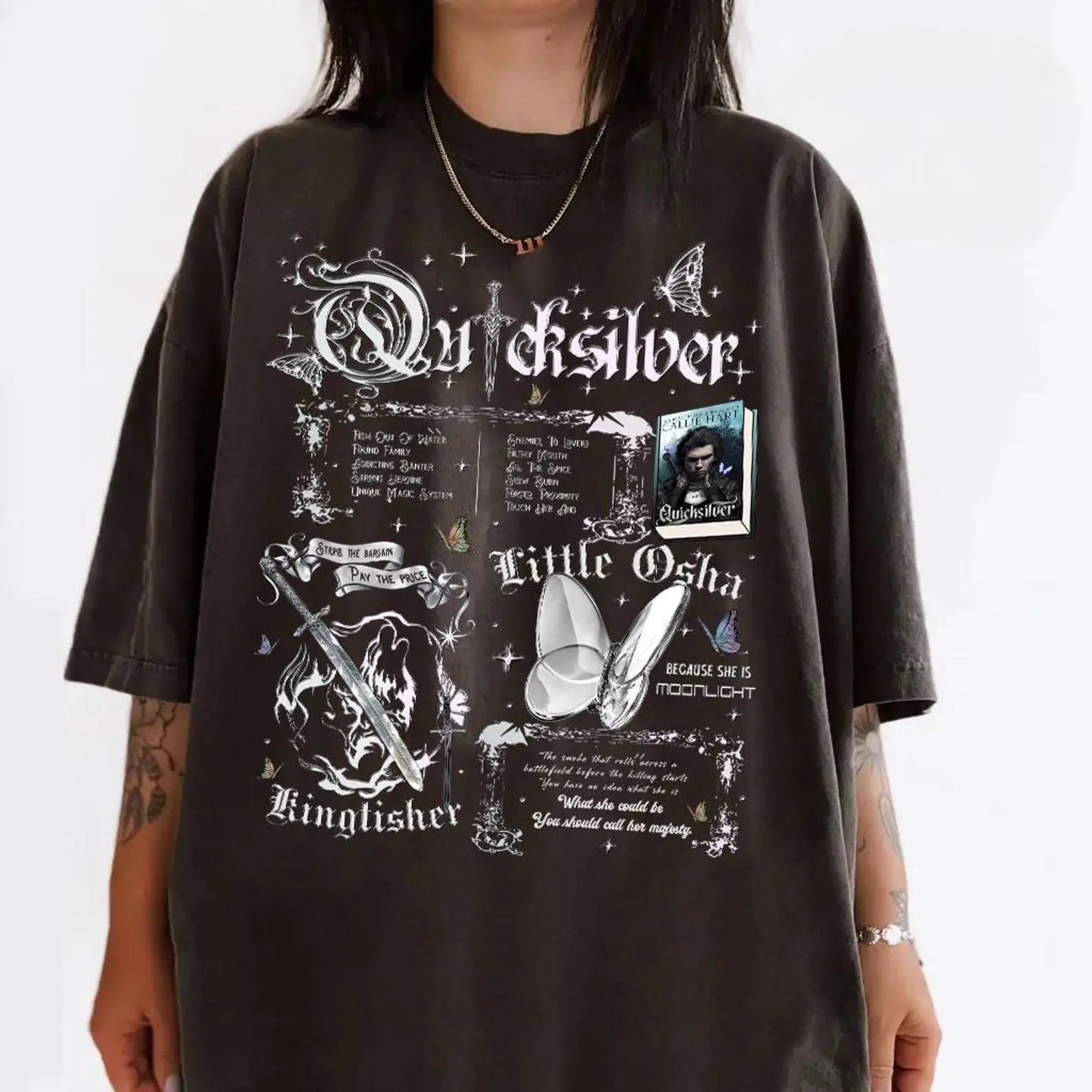 Little Osha Butterfly Shirt, Quicksilver Shirt, Kingfisher Book, Saeris Fane Shirt, Quicksilver Fan, Bookish Graphic Tees