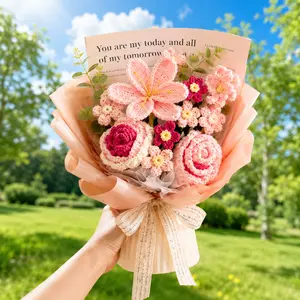 Father's day gifts Handmade Crochet Flower Bouquet Graduation Bouquet, Mothers Day Bouquet, Birthday Bouquet, Valentine Bouquet – For Father’s Day Gift, Bedroom Fecor, Boyfriend Birthday Gift,  Teen Girl Gifts,Ready- to- Gift Handmade Decorative Flowers