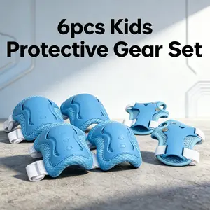 6-in-1 CPSIA Certified Kids Anti-Injury Foam-Based Heat-Wicking Pad Gear Set (Ages 2-10) - Elbow Protectors, Knee Pads, Wrist Guards for Skateboarding, Cycling, Anti-Injury Protective Gear, Elbow Protective Gear
