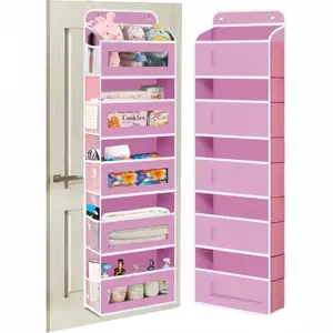 Over The Door Organizer Storage-5-Tier Hanging Organizer with 10 Pockets, Anti-Tilt Design, 44 lb Capacity for Bedroom, Bathroom, Pantry rack shelf