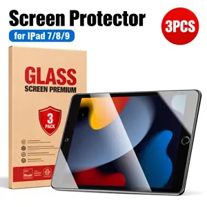 3-Pack Ultra HD Tempered Glass Screen Protector for iPad 7/8/9 10.2 Inch Tablet (2021/2020/2019), Anti-Scratch, Anti-Fingerprint, Models A2602-A2200