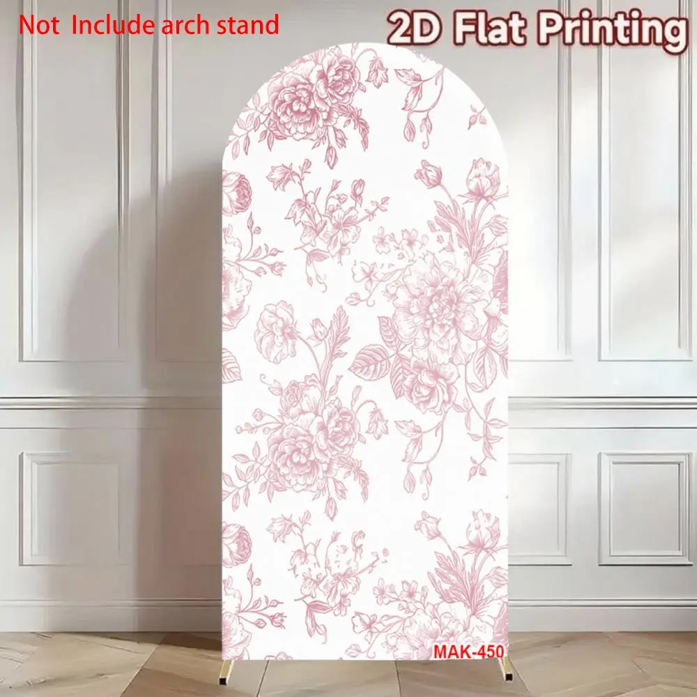 Pink Vintage Floral Toile Arch Backdrop Cover for Birthday Party Wedding Bridal Shower Tea Party Decor Background Wedding Arched Backdrop Wedding Party Decorations Party Decor Supplies