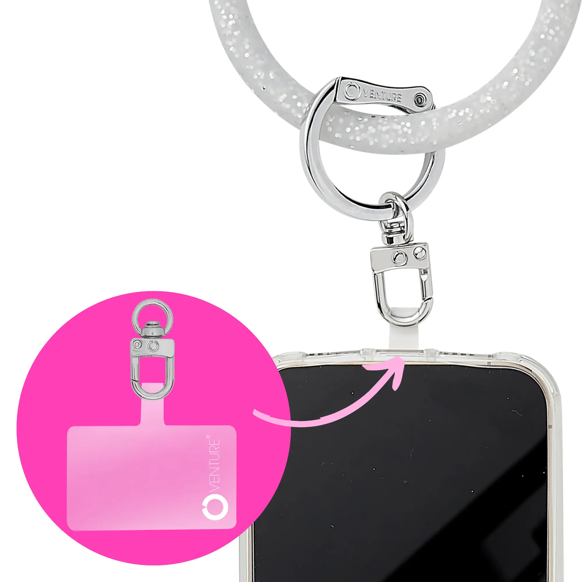 Hook Me Up™ Universal Phone Connector — Silver