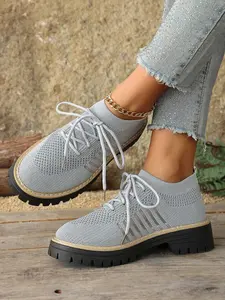 Women's Low Heel Height-Boosting Shoes, Lightweight Full Mesh Breathable, Versatile Slimming Running Sports Travel Sneakers