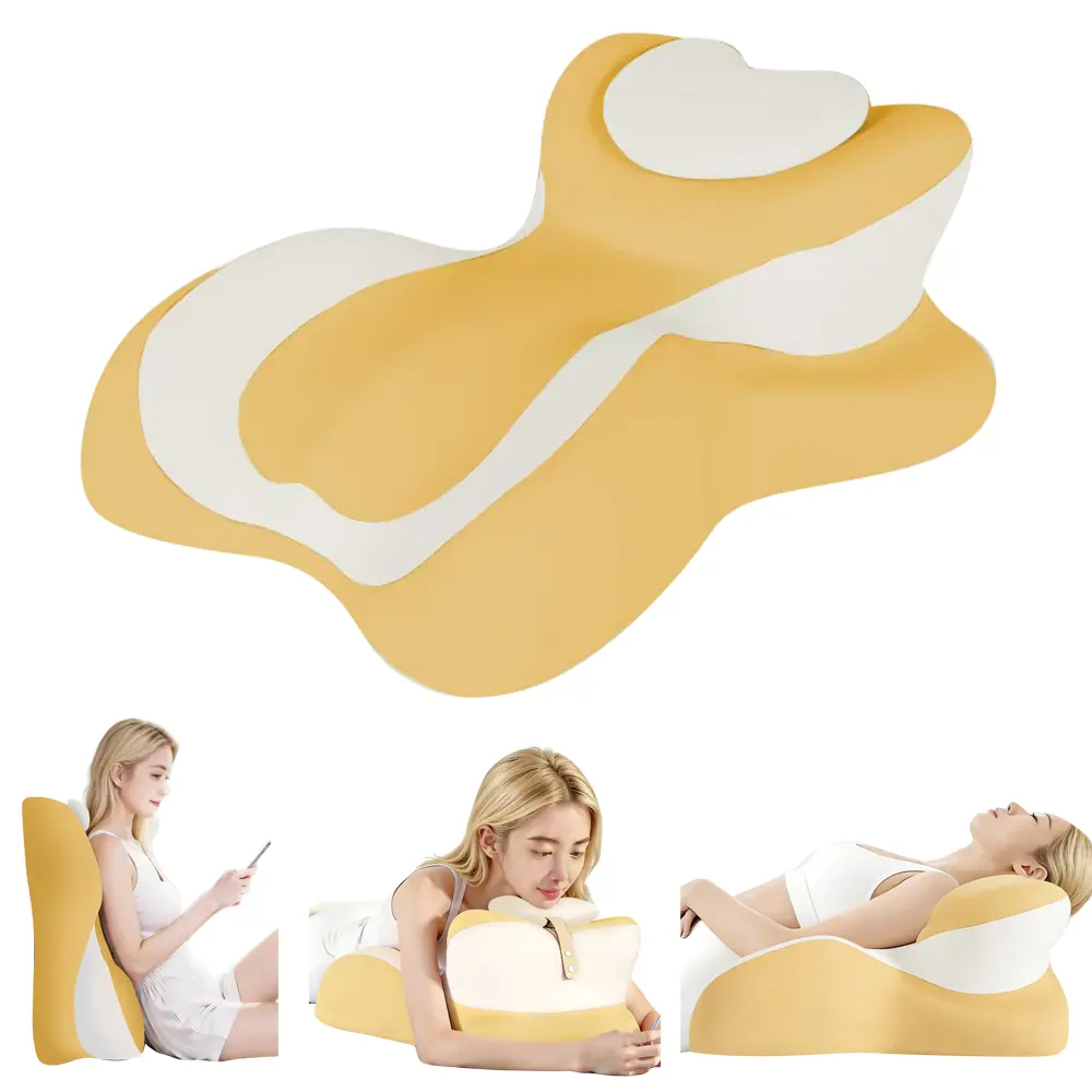 Heart Shaped Chest Pillow, Ergonomic Memory Foam Breast Support Cushion for Side Sleeping, Reading, Relaxing & Stress Relief