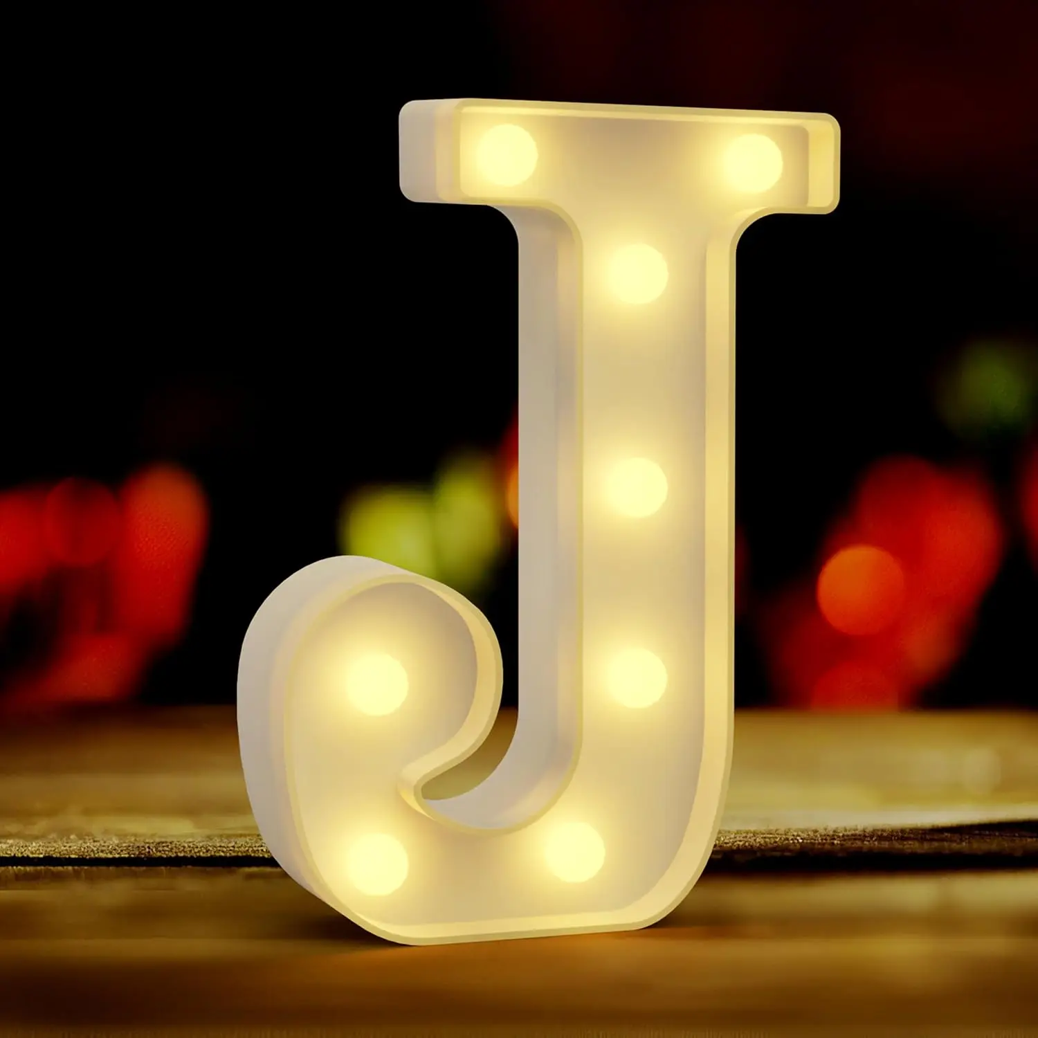 LED Alphabet Letter J - Cute Fillable Letterboard Decorated Lighted Lights, Grad Party Festive Decorations, Gift Ideas for Girls, Decorated Decorative Lights, Lighted Decorative Lights