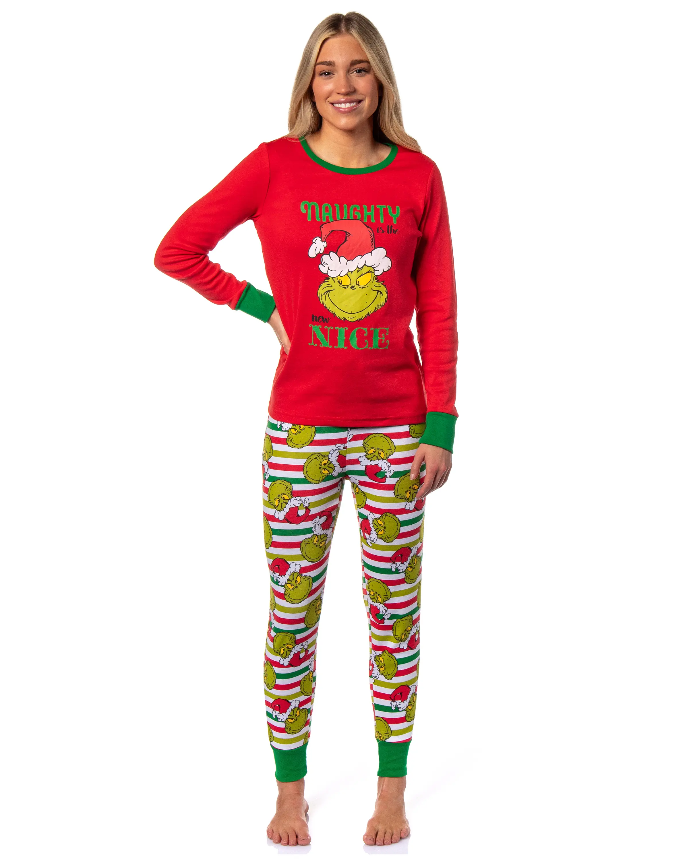Dr. Seuss Womens' GRINCH Who Stole Christmas Naughty is the New Nice Lounge Pajama Set