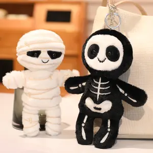 Halloween Skeleton Plush Toys, Bandage Bone Dolls, Cute Smiling Expression Bag Charm, Huggable Stuffed Animal, Perfect Halloween Gift for Friends